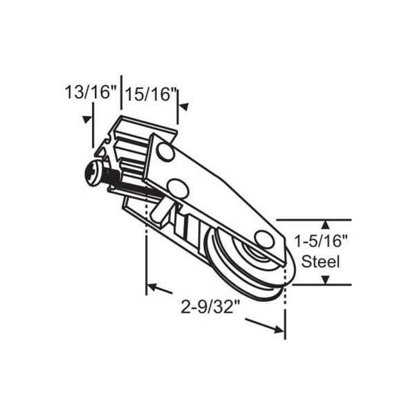 CROSSLY - SDR-1102 - Sliding Glass Door - Single Roller Assembly