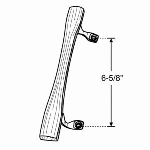 Patio Door Wood Handle with Mounting Brackets – 6 ⅝" Screw Spacing – SDH-1222 – Sliding Glass Door Handle
