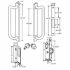 PGT 5400 Series Patio Door Handle Set – 7 ¹⁵⁄₁₆" Screw Spacing – SDH-1275 – Sliding Glass Door Handle - Illustration