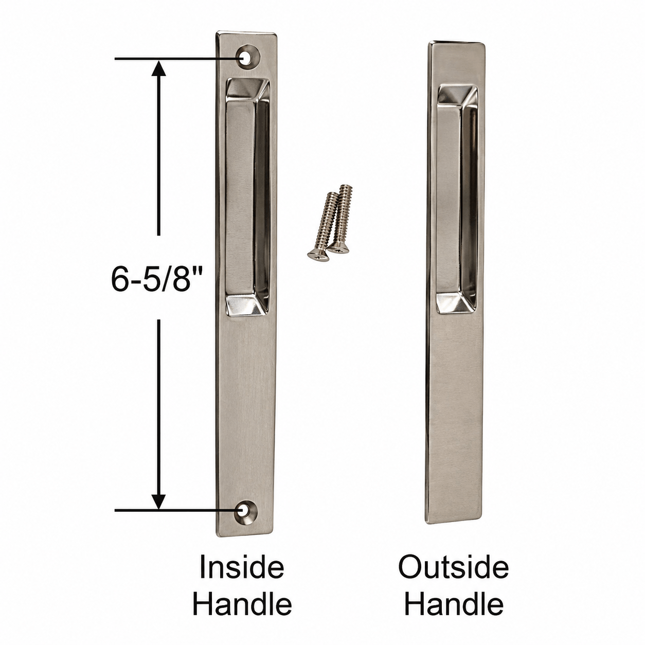 Flush Mount Dummy Patio Door Handle – 6 ⅝" Screw Spacing – SDH-1212 – Sliding Glass Door Handle