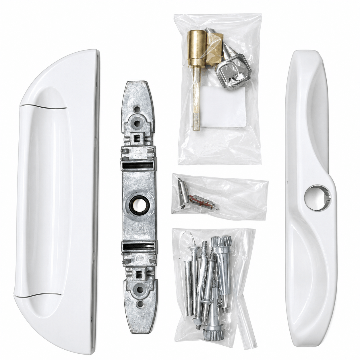 ASSA ABLOY Interlock Intuition Sliding Glass Door Handle Set for ES Windows – 8 ¹¹⁄₁₆" Screw Spacing – SDH-1285 – Sliding Glass Door Handle - White