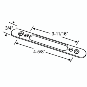 Sliding Glass Door Single Mortise Flat Face Plate - SDL-1349 - Sliding Glass Door Lock Face Plates