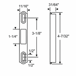 AMESBURY TRUTH - Offset Single Mortise Keeper - SDK-1512 - Sliding Glass Door Keepers