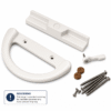 AMESBURY TRUTH Sliding Patio Door Handle – 3 ¹⁵⁄₁₆" Screw Spacing – SDH-1263 – Sliding Glass Door Handle - White