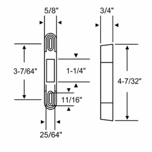 3/4” Tall Sliding Glass Door Keeper - SDK-1510 - Sliding Glass Door Keepers